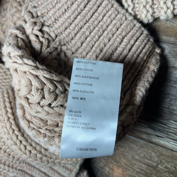 Free People Sweatheart Sweater in Sand Castle Chunky Knit Mockneck XS - Picture 7 of 7